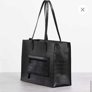 BIES  The Work Tote in Black Croc. LIKE NEW. sturdy, fashionable& professional